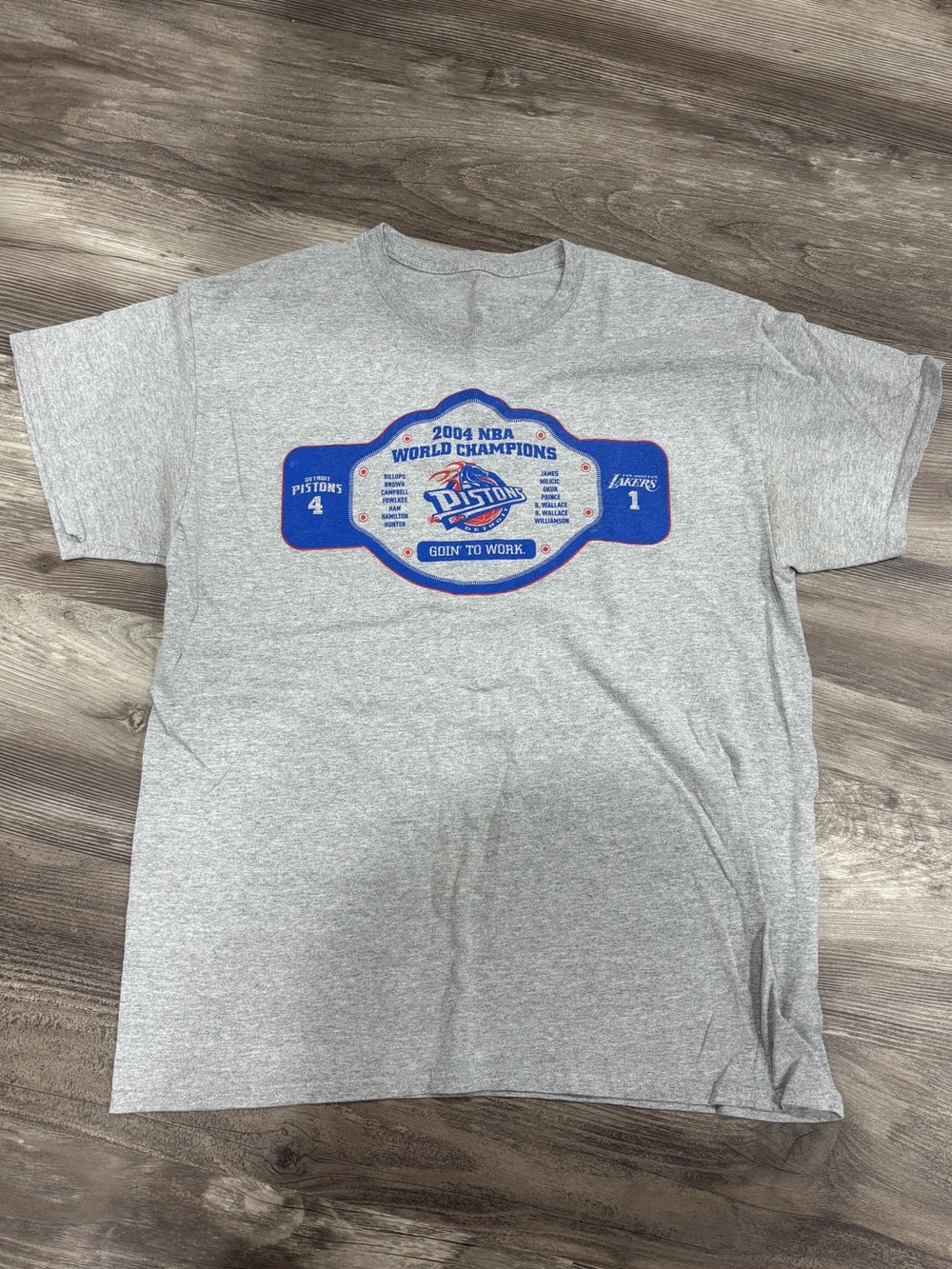 Detroit Pistons 2004 NBA Champions Graphic T-Shirt